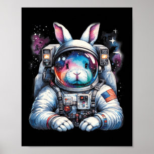 Outer Bunny Ostertag Rabbit Usa Fun Space Poster