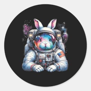 Outer Bunny Ostertag Rabbit Usa Fun Space Runder Aufkleber