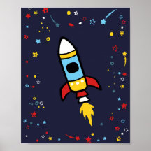 Outer decor Space, Rocket, print 8x10