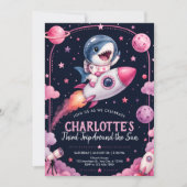 Outer Space 3. Geburtstagsfeier Einladung (Vorderseite)