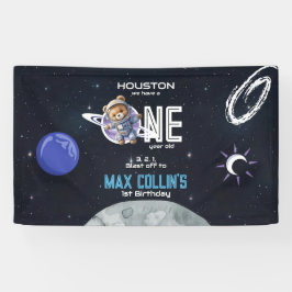 Outer Space Astronaut 1st Birthday Banner