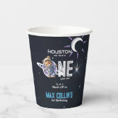 Outer Space Astronaut 1st Birthday Pappbecher (Rückseite)