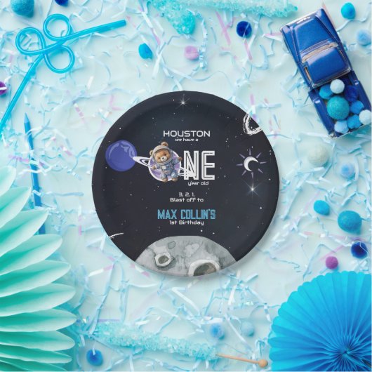 Outer Space Astronaut 1st Birthday Pappteller (Party)