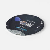 Outer Space Astronaut 1st Birthday Pappteller (Schrägansicht)