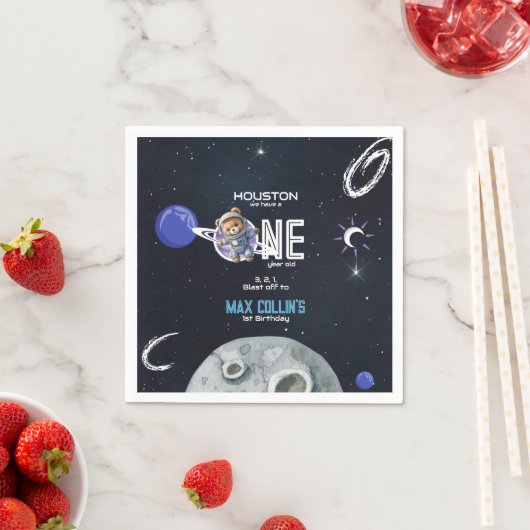Outer Space Astronaut 1st Birthday Serviette (Beispiel)