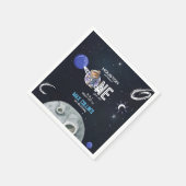 Outer Space Astronaut 1st Birthday Serviette (Ecke)