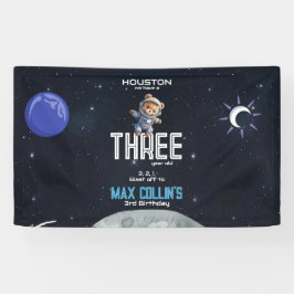 Outer Space Astronaut Any Age Birthday Banner