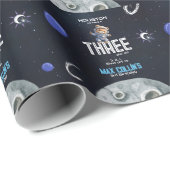 Outer Space Astronaut Any Age Birthday Geschenkpapier (Rolleneckpunkt)