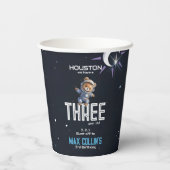 Outer Space Astronaut Any Age Birthday Pappbecher (Rückseite)