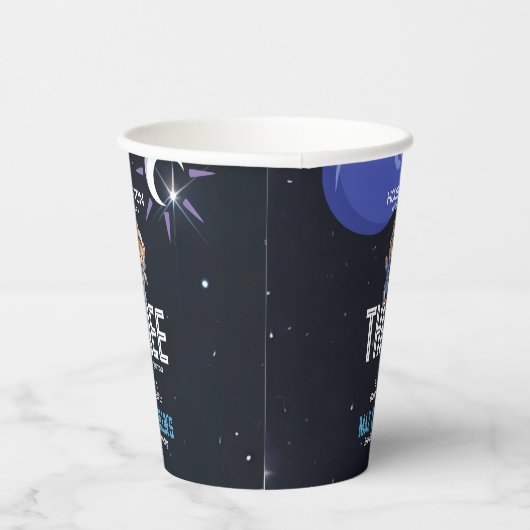 Outer Space Astronaut Any Age Birthday Pappbecher (Rechts)