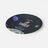 Outer Space Astronaut Any Age Birthday Pappteller (Schrägansicht)