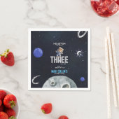 Outer Space Astronaut Any Age Birthday Serviette (Beispiel)