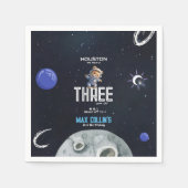 Outer Space Astronaut Any Age Birthday Serviette (Vorderseite)