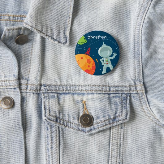Outer Space Astronaut Birthday Favor Button (Beispiel)