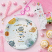 Outer Space Astronaut Birthday Thank You Pappteller (Party)