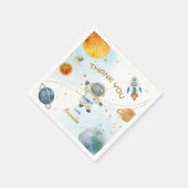 Outer Space Astronaut Birthday Thank You Serviette (Ecke)