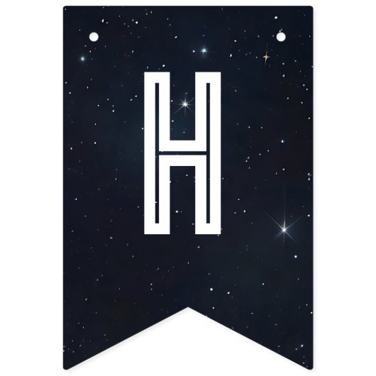 Outer Space Astronaut Birthday Wimpelkette (Zweite Fahne)