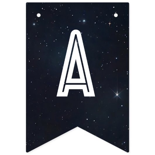 Outer Space Astronaut Birthday Wimpelkette (Dritte Fahne)