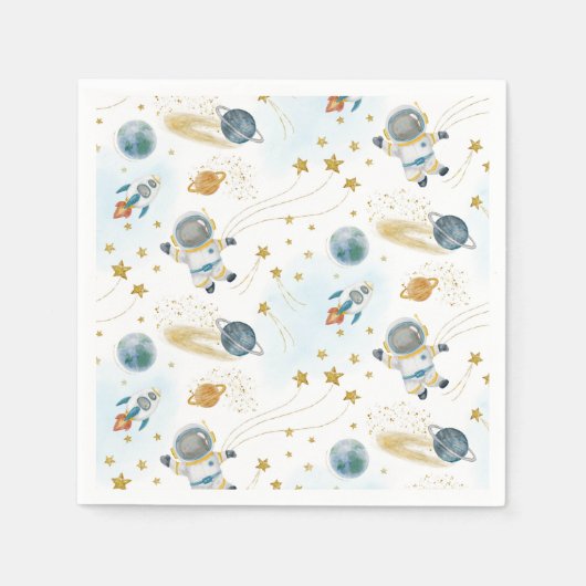 Outer Space Astronaut Pattern Serviette (Vorderseite)