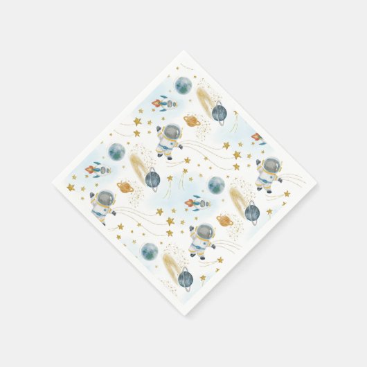 Outer Space Astronaut Pattern Serviette (Ecke)