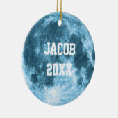 Outer Space Astronomy Astronaut Custom Name Moon Keramik Ornament (Rechts)