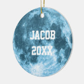 Outer Space Astronomy Astronaut Custom Name Moon Keramik Ornament (Links)