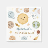 Outer Space Birthday First Trip Birthday Paper Serviette (Vorderseite)