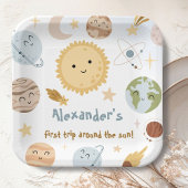 Outer Space Birthday First Trip Birthday Pappteller