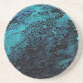 Outer Space Blue Black Textured Planet Planet Getränkeuntersetzer (Vorne)