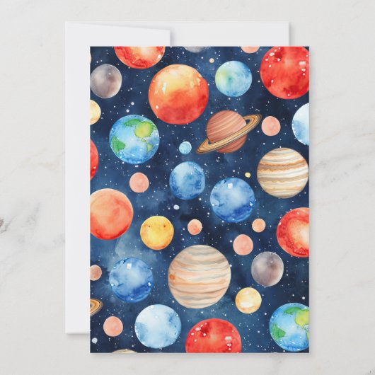 Outer Space Boy 10th Trip Around the Sun Birthday Einladung (Rückseite)