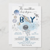 Outer Space Boy Baby Shower Galaxy Baby Shower Einladung (Vorderseite)