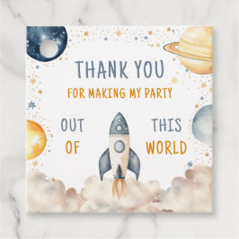 Outer Space Boy Birthday Danke Geschenkanhänger