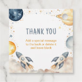 Outer Space Boy Birthday Danke Geschenkanhänger (Rückseite)