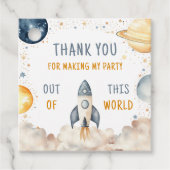 Outer Space Boy Birthday Danke Geschenkanhänger (Vorderseite)