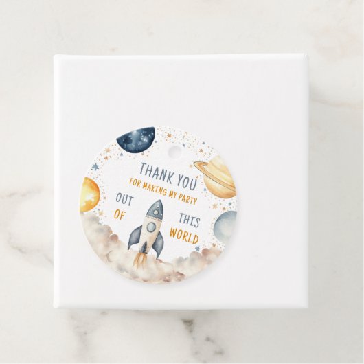 Outer Space Boy Birthday Danke Geschenkanhänger (Beispiel)