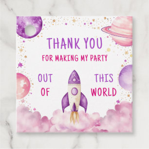 Outer Space Boy Birthday Danke Geschenkanhänger