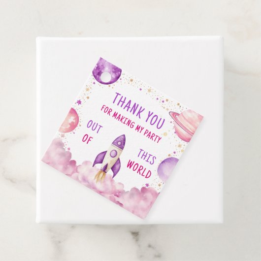 Outer Space Boy Birthday Danke Geschenkanhänger (Beispiel)