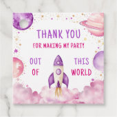 Outer Space Boy Birthday Danke Geschenkanhänger (Vorderseite)