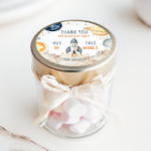 Outer Space Boy Birthday Danke Runder Aufkleber