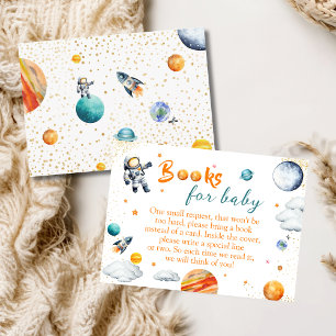 Outer Space Bücher für Baby-Astronaut-Themen-Dusch Begleitkarte