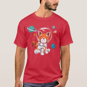 Outer Space China Zoo Animal Science Astronaut Red T-Shirt