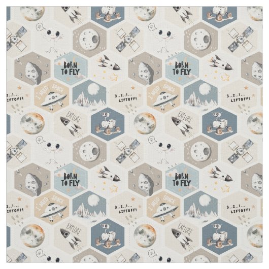Outer space Cosmic nursery quilt Stoff (Muster)