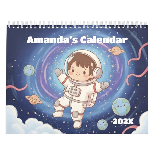 Outer Space Explorer Personalized Kids 2026 Kalender (Titelbild)