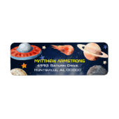 Outer Space First Birthday Return Address (Vorne)