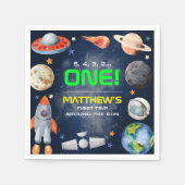 Outer Space First Birthday Serviette (Vorderseite)