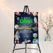 Outer Space First Birthday Welcome