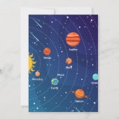 Outer Space First Trip Around the Sun 1st Birthday Einladung (Rückseite)