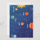 Outer Space First Trip Around the Sun 1st Birthday Einladung (Rückseite)