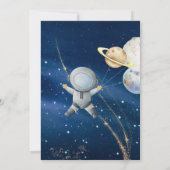 Outer Space First Trip Around the Sun 1st Birthday Einladung (Rückseite)