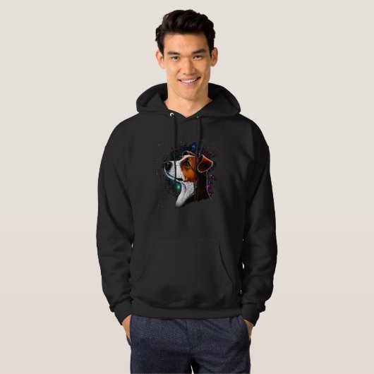 Outer Space Galaxy Astronaut Jack Russell Terrier Hoodie (Vorne ganz)